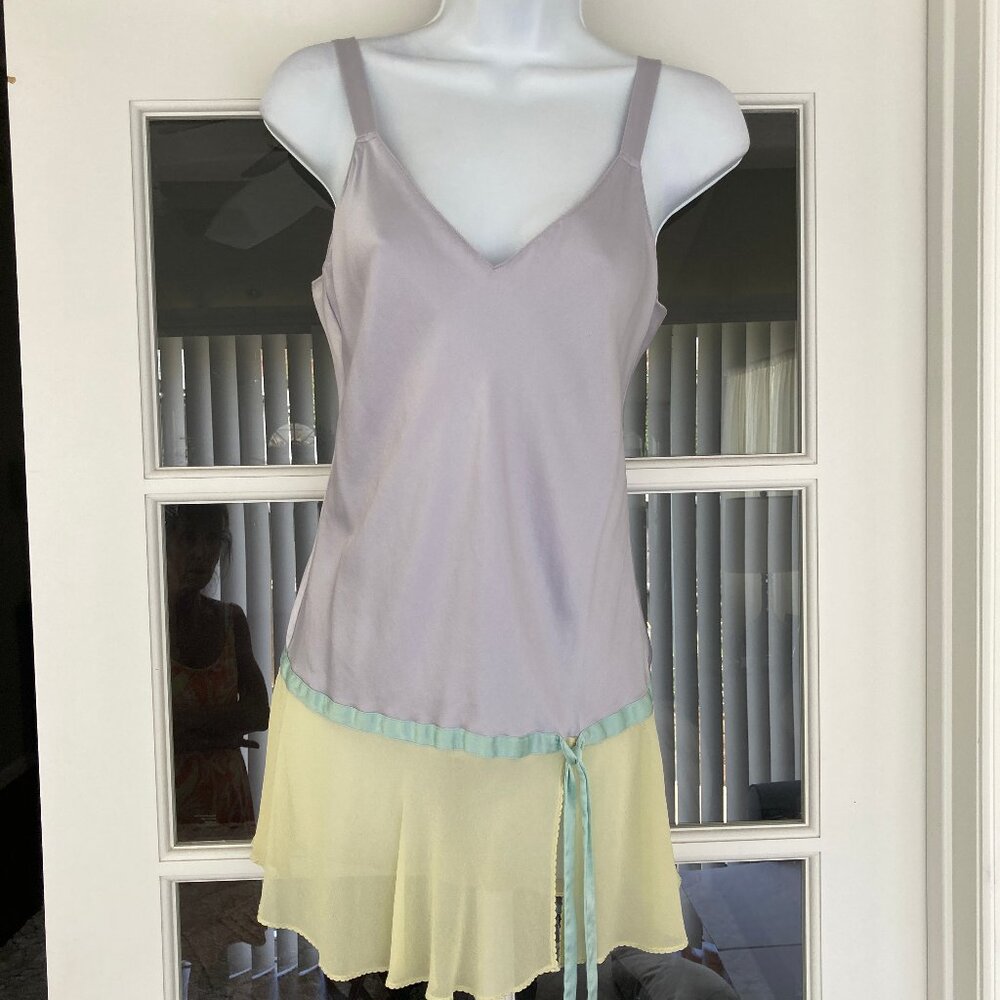 Victoria's Secret Sleeveless 100% Silk Chemise Light Pastel XS